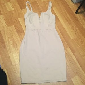 Soprano bodycon dress XS neutral nude cream